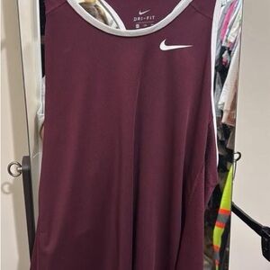 Nike Women's Burgundy Dri-FIT Tank Top